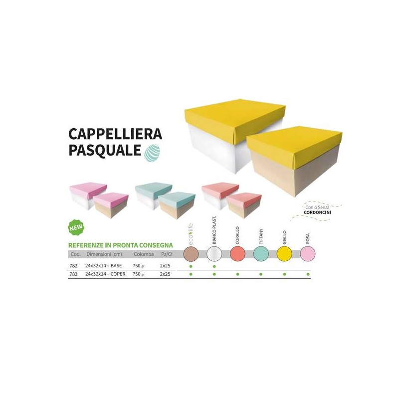 SCATOLA CAPPELLIERA PASQUALE COP. TIFFANY 750gr 24x32x14