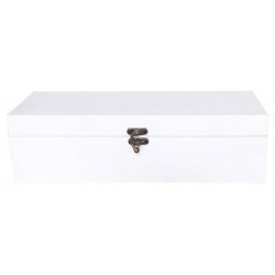 CASSETTA LEGNO BIANCA ANTICATA 1 BOTTIGLIA 36x10,5x10,5 CASL2503