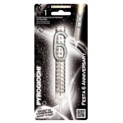 CANDELOTTO TORTA N°6 GLITTER ANNIVERSARY