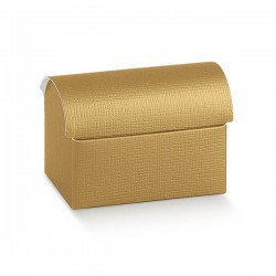 SCATOLA BAULETTO SETA ORO 10x7x7,5cm 10pz