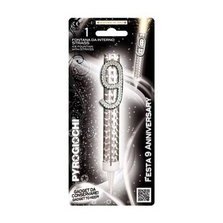 CANDELOTTO TORTA N°9 GLITTER ANNIVERSARY