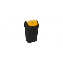 BIDONE BINNY NERO 50lt C/COP. BASCULANTE GIALLO
