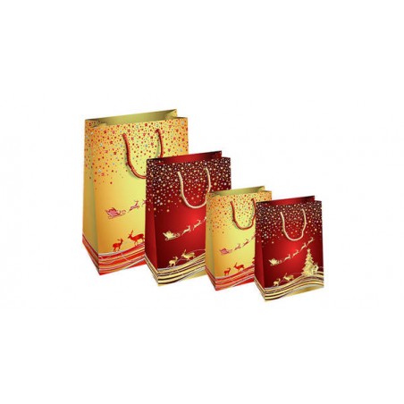 SHOPPER METAL SHINY CHRISTMAS 33x10x45cm ASS.