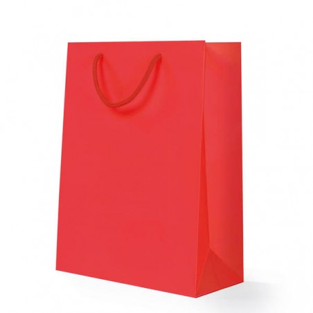 BORSA CARTA LUSSO OPACO 22+10x29cm ROSSO