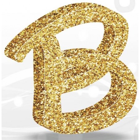 LETTERA POLISTIROLO FANTASY GLITTER ORO 7cm B