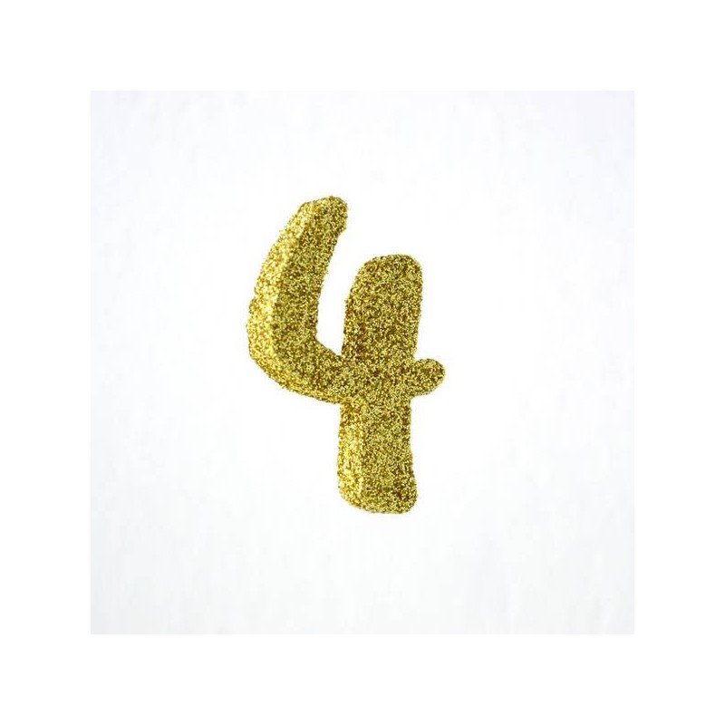 NUMERO POLISTIROLO FANTASY GLITTER ORO 7cm 4