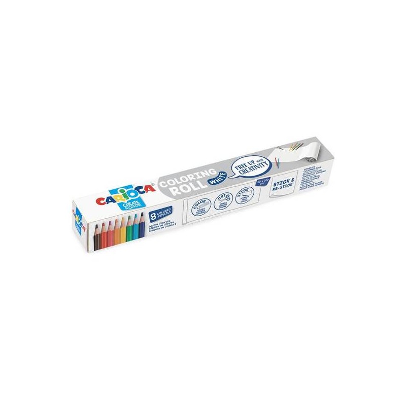 CARIOCA COLORING ROLL + 8 MATITE 198x30cm WHITE