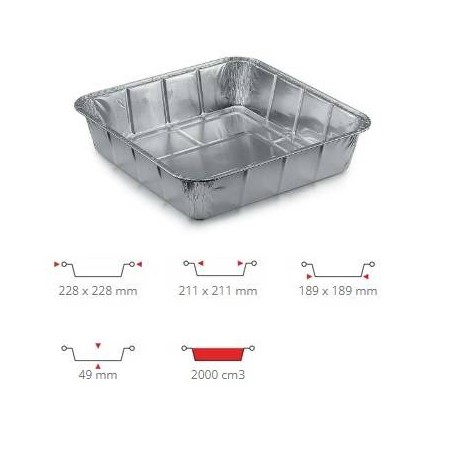 TEGLIA ALLUMINIO QUADRATA 50PZ  R49G CONTITAL