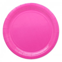 PIATTI PIANI ECOLOR BIODEGRADABILI 24cm FUCSIA 25pz