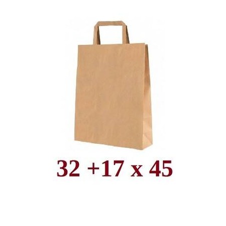 BORSA CARTA AVANA PIATTINA 32+17x45cm CARTONE 250pz