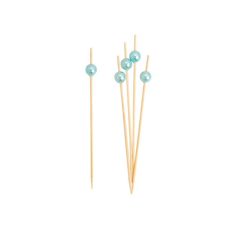 PICKS PERLE AZZURRO PERLATO 12cm 25pz