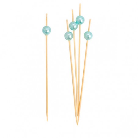 PICKS PERLE AZZURRO PERLATO 12cm 25pz