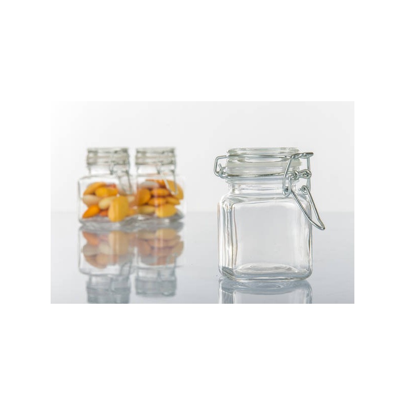 BARATTOLINO VETRO ERMETICO 80ml QUADRATO H2781