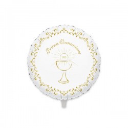 PALLONE MYLAR COMUNIONE GOLD METAL 45cm