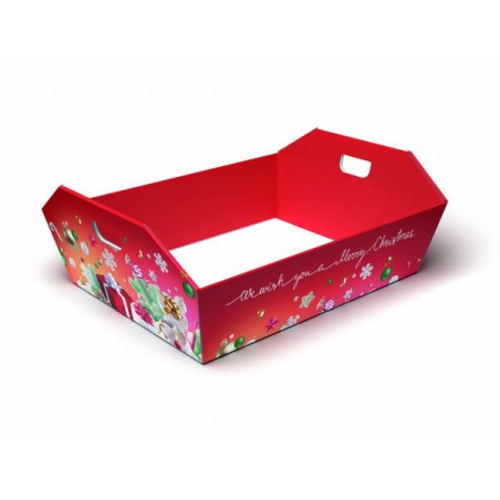 CESTA REGALO C/MANIGLIE GRANDE 43x32x12cm CHRISTMAS PARTY PORTATA 12kg