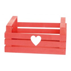 CASSETTA LEGNO ROSSA CUORE 29x24x13cm CASL2498