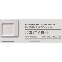 PIATTI DIAMOND POLPA 20x20 BIO COMPOSTABILI 50pz JUNGLE