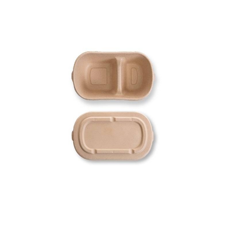 COPERCHI POLPA OVALI PER VASCHETTA OVALE 1000ml BIO COMPOSTABILI 50pz JUNGLE