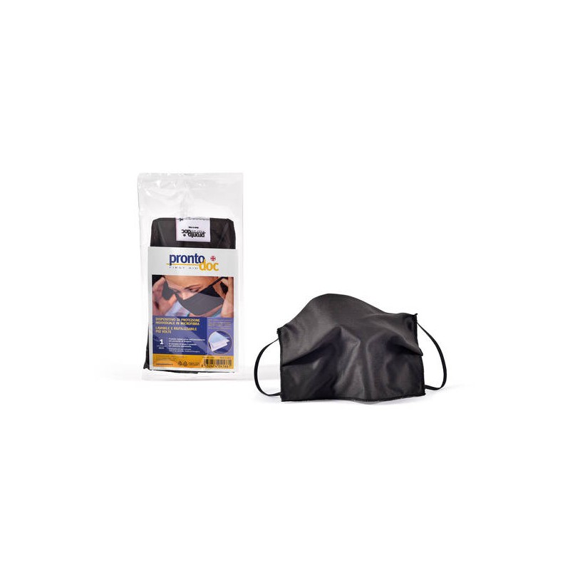 MASCHERINA IN TESSUTO NERA DPI PRONTO DOC 1 PEZZO