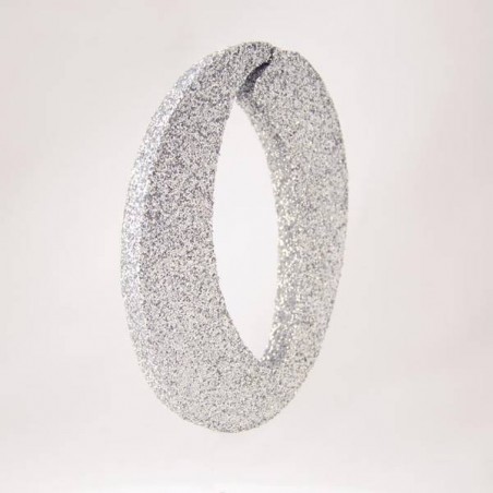 NUMERO POLISTIROLO GLITTER mm120x90 0 ARGENTO