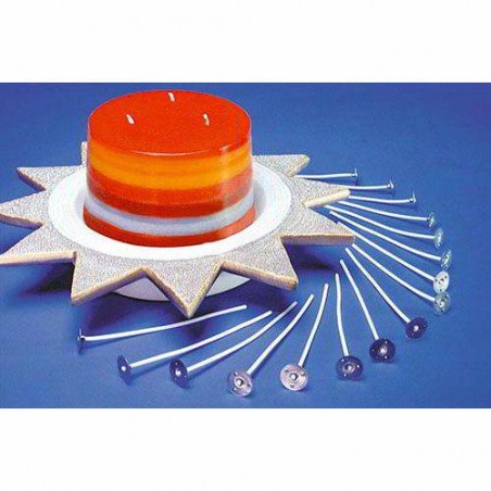STOPPINI 10cm CON BASE METALLO PER CANDELE 24pz