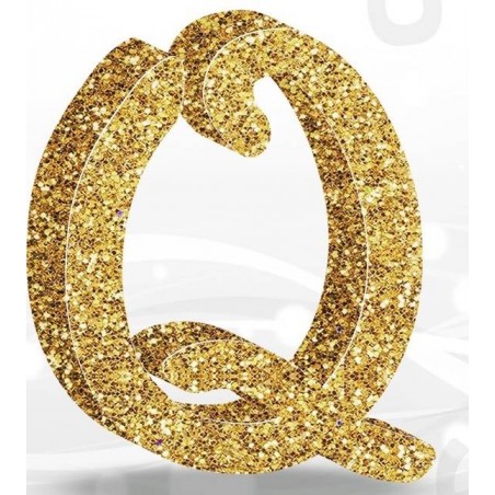 LETTERA POLISTIROLO FANTASY GLITTER ORO 7cm Q
