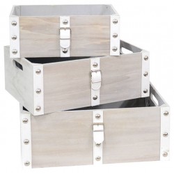 CASSETTA LEGNO EPL+BORCHIE GRIGIA 33x23x13cm 2/3 CASL2644