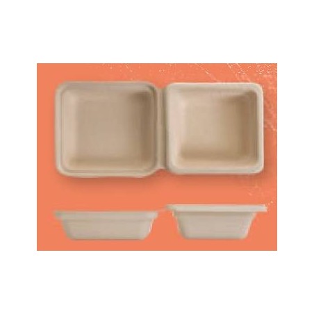 VASCHETTE POLPA QUADRATA 13,5x13,5x8,7cm BIO COMPOSTABILI 50pz JUNGLE