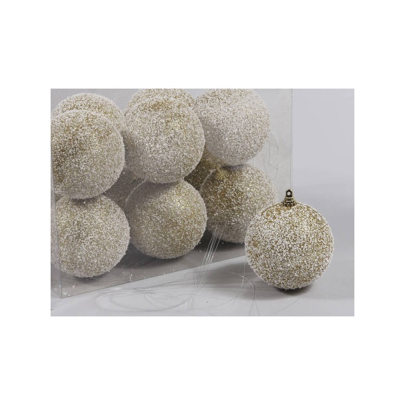 PALLINE PET BALLS ø70mm BIANCO/ORO 12pz