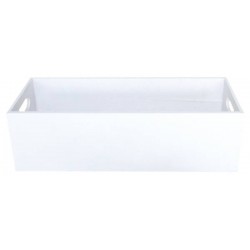 CASSETTA LEGNO BIANCA ANTICATA 40x14x12cm CASL2513