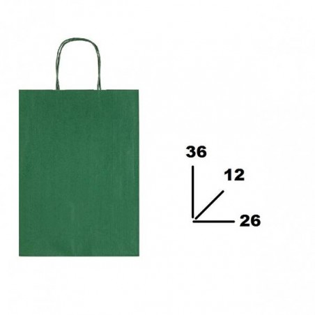 BORSA CARTA COLOR MIS.26+12x36cm VERDE SCURO 560