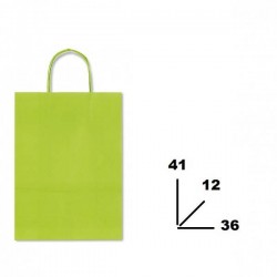 BORSA CARTA COLOR MIS.36+12x41cm VERDE LIMONE 764