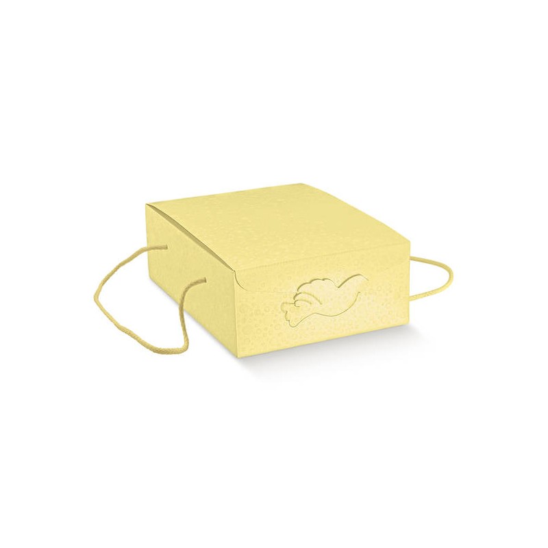 SCATOLA SEGRETO PORTACOLOMBA C/CORDINI 27x21x12 SFERE GIALLO