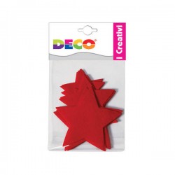 STELLE IN FELTRO 8pz MIS. ASSORTITE ROSSE