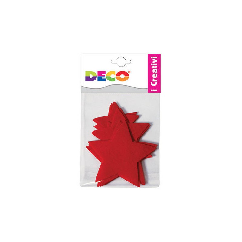 STELLE IN FELTRO 8pz MIS. ASSORTITE ROSSE