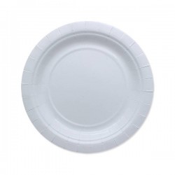 PIATTI DESSERT ECOLOR BIODEGRADABILI 18cm BIANCO 25pz