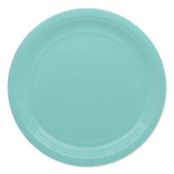PIATTI PIANI ECOLOR BIODEGRADABILI 24cm ACQUA MARINA 25pz