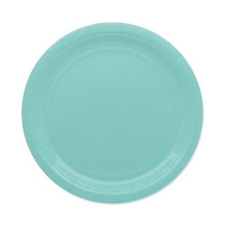 PIATTI PIANI ECOLOR BIODEGRADABILI 24cm ACQUA MARINA 25pz