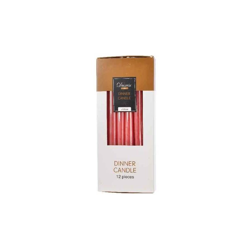CANDELE STELO DINNER ø2,15x25cm 12pz ROSSO CHRISTMAS