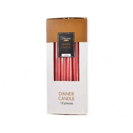 CANDELE STELO DINNER ø2,15x25cm 12pz ROSSO CHRISTMAS