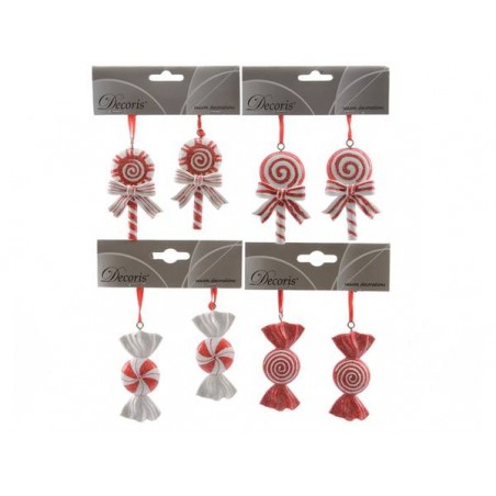 CARAMELLE BIANCO/ROSSO DA APPENDERE 7,5cm ass.te 2pz