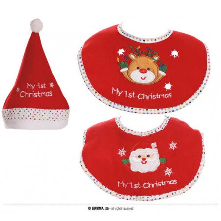 CAPPELLINO E BAVAGLIO BABY CHRISTMAS
