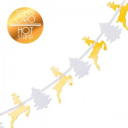 FESTONE ALBERO BIANCO /RENNA ORO 3mt