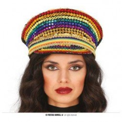 BERRETTO POLIZIA MULTICOLOR CON STRASS