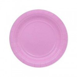 PIATTI DESSERT ECOLOR BIODEGRADABILI 18cm ROSA 25pz