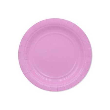 PIATTI DESSERT ECOLOR BIODEGRADABILI 18cm ROSA 25pz