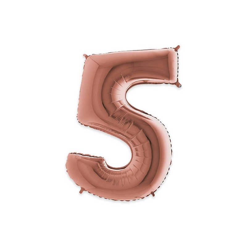 PALLONE NUMERO 5 MYLAR 102cm 40 ROSE GOLD