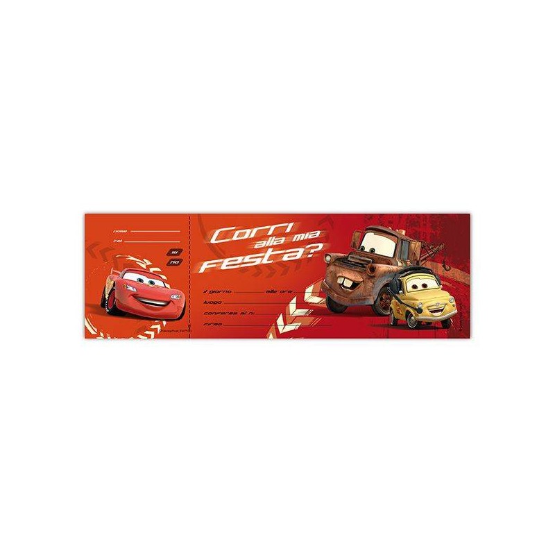 BLOCCHETTO INVITI CARS 10pz