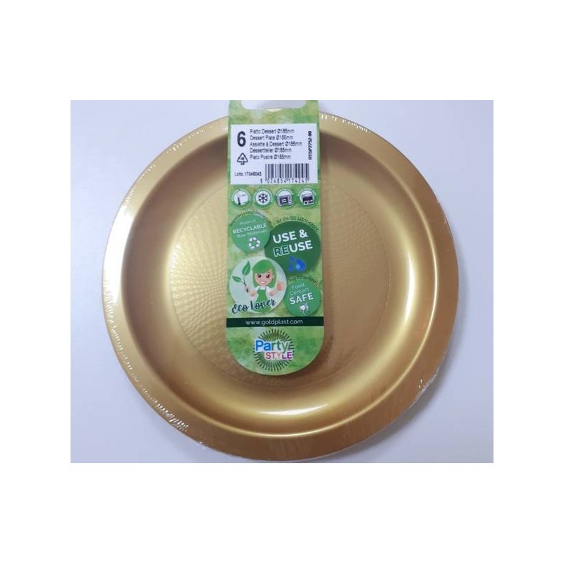 PIATTO DESSERT PP ø18,5cm ORO 25pz