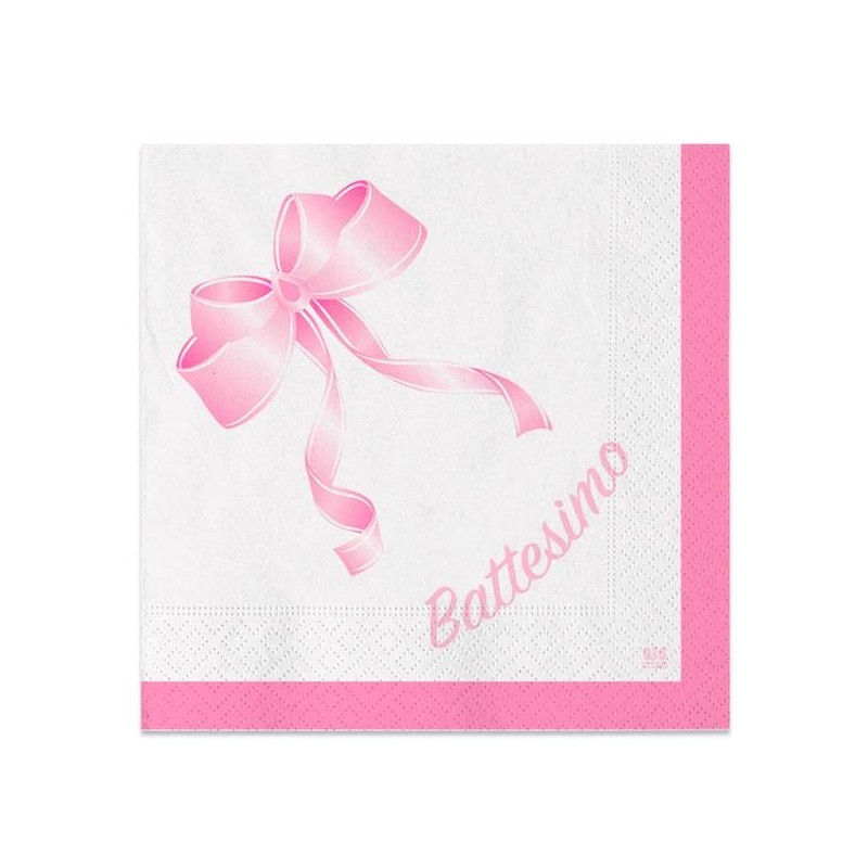 TOVAGLIOLI 33x33 BATTESIMO ROSA 20pz